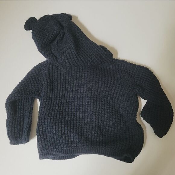 Carter's Button Front Hooded Navy Cardigan Sweater Size 3 Months - Picture 6 of 6